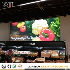 Super market frameless backlit fabric light box with tension fabric poster
