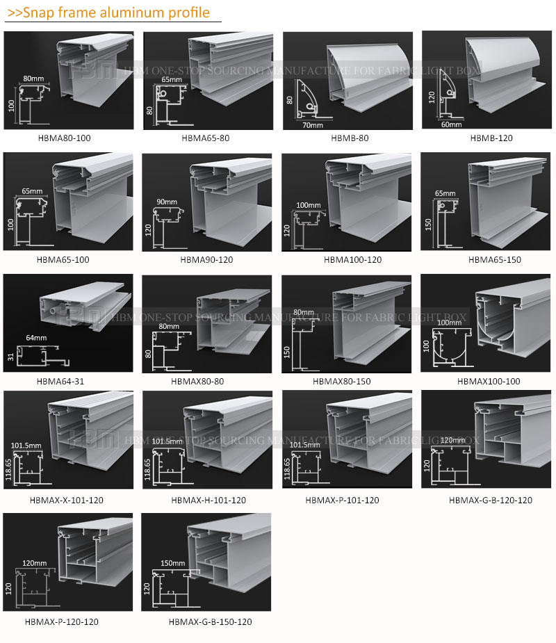 >>Snap frame aluminum profile