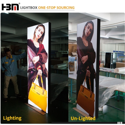 100mm black aluminum profile backlit fabric led light box