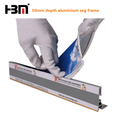 50mm depth aluminium profile seg frame for frameless fabric light box display