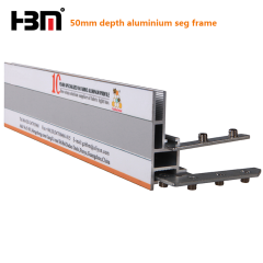 50mm depth aluminium profile seg frame for frameless fabric light box display