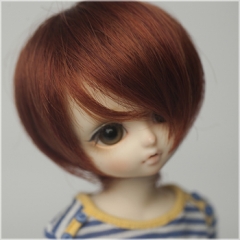 1/6 British short curl wig(Brown red)