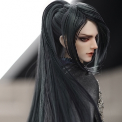 1/3 gray & blue pernality horse-tail wig