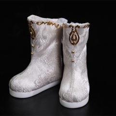 1/6 baby doll satin white boots