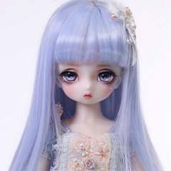 1/6 baby doll blue & green curl wig