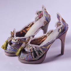 1/3 Youth Pearl Brocade high heel Shoes - Light snow(20th solar term)