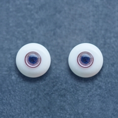 16mmグラスアイ/(虹彩)ワインレッド－ホワイトライン(瞳孔)ブルーラメ
