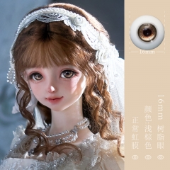 16/8mm Golden-brown  plaster eyes/ Morning dew