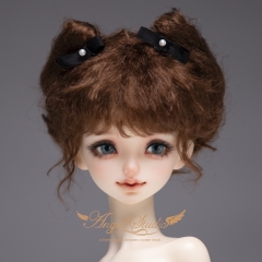 1/3 Dark brown mohair cat ears wig