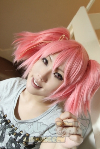 Puella Magi Madoka Magica Kaname Madoka Short Fluffy Pigtails Pink Cosplay Wig Lolita Wig