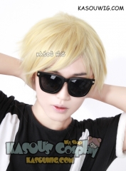 Homestuck Dave Dirk Strider yellow blonde layered wig with long bangs