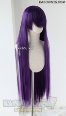 L-4 SP37 Bakemonogatari Senjougahara Hitagi / HighSchool Of The Dead Saeko Busujima long straight versatile indigo purple cosplay wig 100cm 39.5"