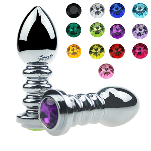 Large Metal Jewelled Anal Plug