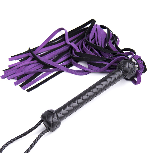 Genuine Leather Equestrian Horse Sport Flogger and Whips With Braided Handle Floggers Purple