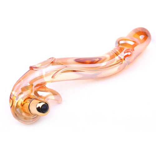 Golden Vibrating glass dildo massagers for woman G-Spot stimulatior