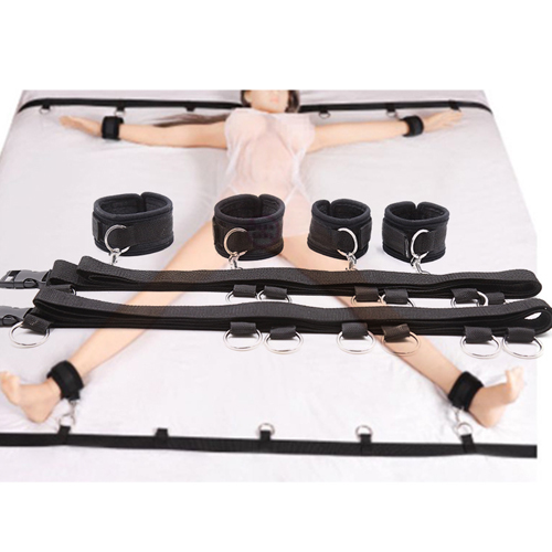 Fetish Adjust Under Bed Restraint Kit with Cuffs Bondage Collection