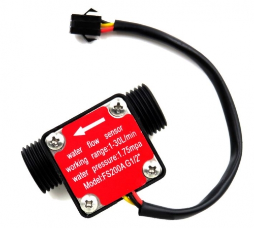 water flow sensor, FS200A, FS200AG1/2", 4 wires, 水流量传感器 霍尔流量计 水流计4分外丝