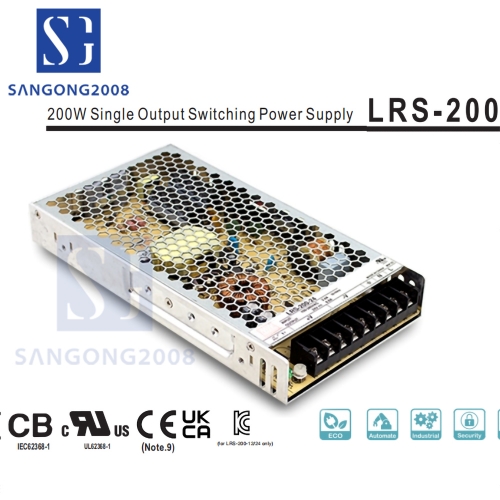 Switching power supply, Mean well, LRS-200-12,  input 100-240V, output 12V, 17A 204W