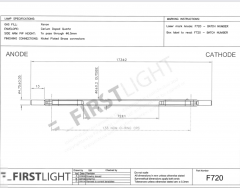 IPL xenon lamp UK Firstlight, F720,  with caps, 6*72*147*173