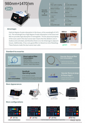 Catalog 980nm 1470nm lipolysis diode laser machine