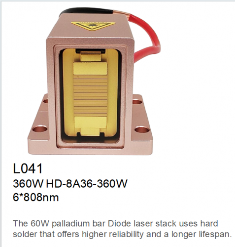 L041 808 diode laser stack 360W HD-8A36-360W bar emitter laser module for hair removal