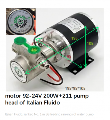 Water pump diode laser motor 92-24V 150W/200w +1511 pump head of Italian Fluid-O-Tech fluidotech