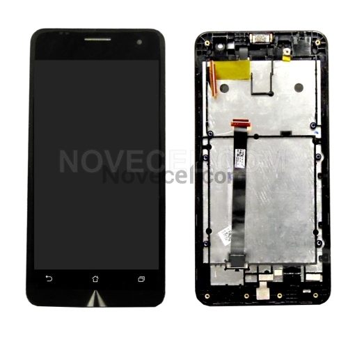 LCD Screen + Touch Screen Digitizer Assembly with Frame for Asus Zenfone 5(Black)