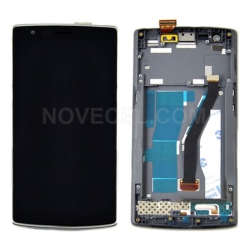 LCD Display + Touch Screen Digitizer Assembly with Frame Replacement for OnePlus One(Black)