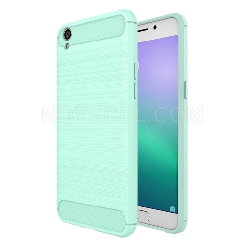 OPPO R9 Plus Brushed Texture Fiber TPU Rugged Armor Protective Case(Green)