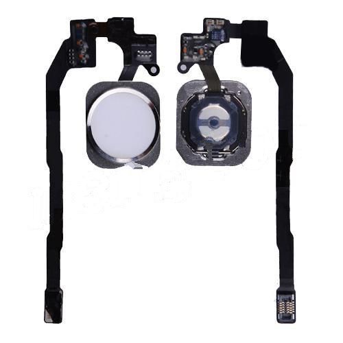 Home Button with Flex Cable Ribbon for iPhone 5S/SE - White+Silver