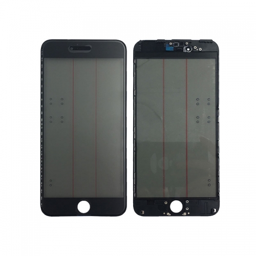 A+ Quality Front Glass+ Frame+OCA+Polarizer+Earmesh+Camera&Sensor Holder for iPhone 6 Plus- Black