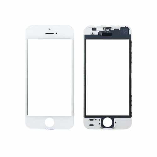 A+ Front Screen Glass Lens +  Frame for iPhone 5s - White
