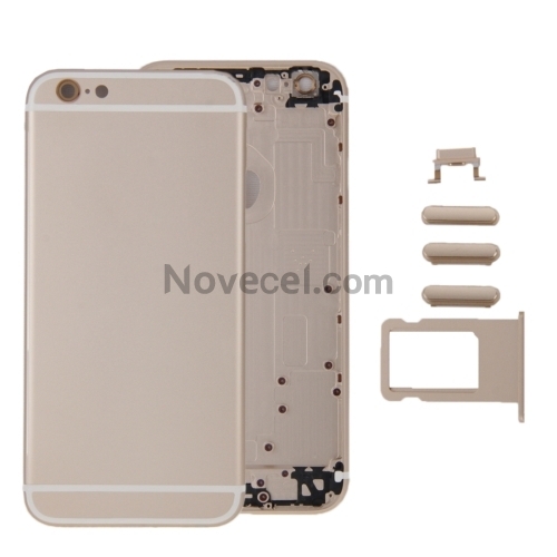 Full Housing with Card Tray and Volume Button for iPhone 6 Plus_Gold