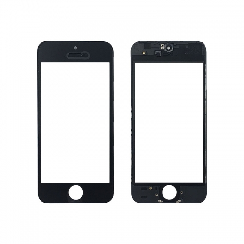 A+ Front Screen Glass Lens + Frame for iPhone 5s - Black
