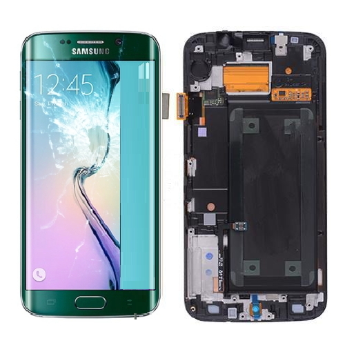LCD Screen Display with Touch Digitizer Panel And Bezel Frame for S6 Edge  / G925