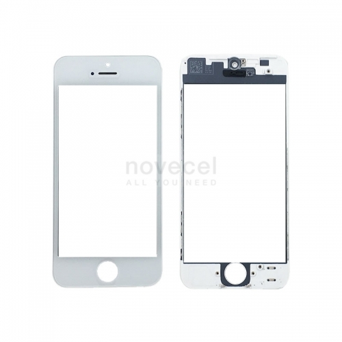 A+ Front Screen Glass Lens +  Frame for iPhone 5G - White