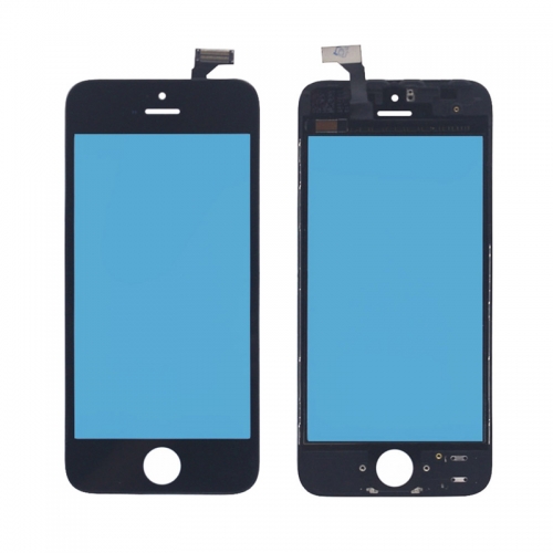 Front Screen Glass Lens + LCD Digitizer Frame + Touch for iPhone 5s - Black