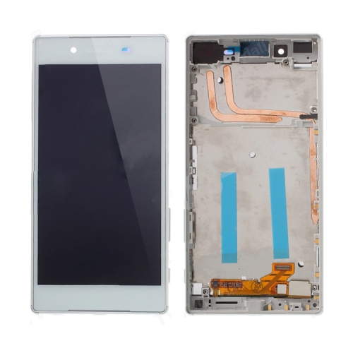 LCD Screen and Digitizer Assembly with Front Housing for Sony Xperia Z5 (OEM material assembly) - White