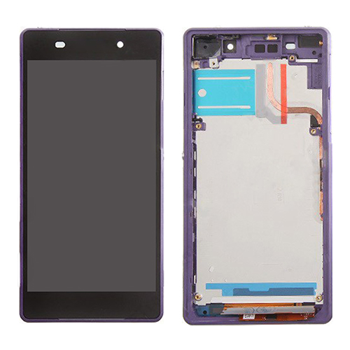 OEM LCD Screen and Digitizer Assembly with Front Housing for Sony Xperia Z2 D6503 - Purple