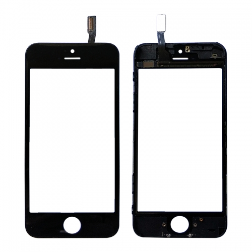 Front Screen Glass Lens + LCD Digitizer Frame + Touch for iPhone 5c - Black