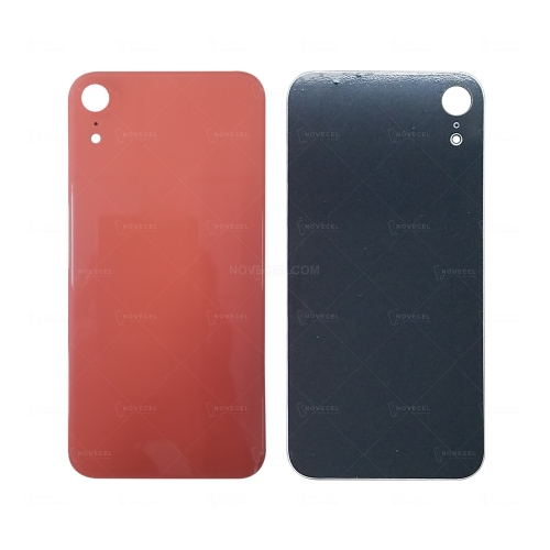 Back Cover Glass without Lens Frame and Lens for XR(6.1 inches) - Coral/Big Hole