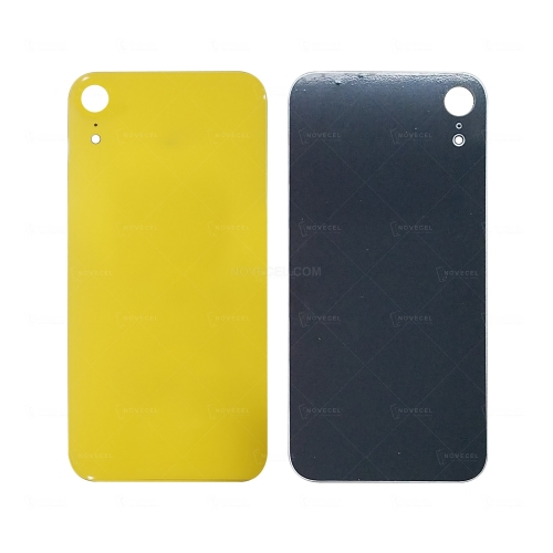 Back Cover Glass without Lens Frame and Lens for XR(6.1 inches) - Yellow/Big Hole