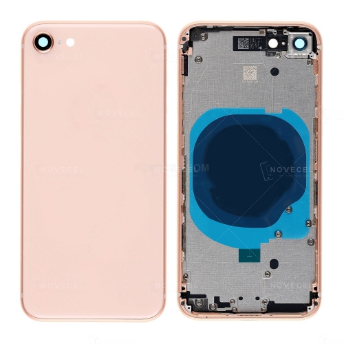 Full Housing with Card Tray and Volume Button for iPhone 8_Rose Gold