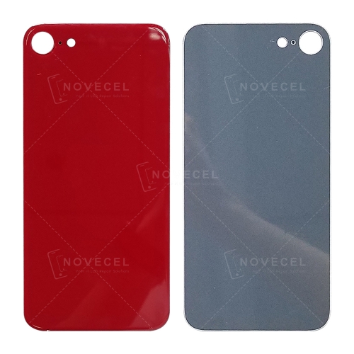 Back Cover Glass without Lens Frame and Lens for iPhone 8G - Red/Big Hole
