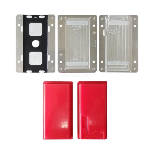 For S10 G973 NOVECEL LCD Display Screen Laminating Mould / Mold with Alignment Function (4 Pcs) - Red Pads