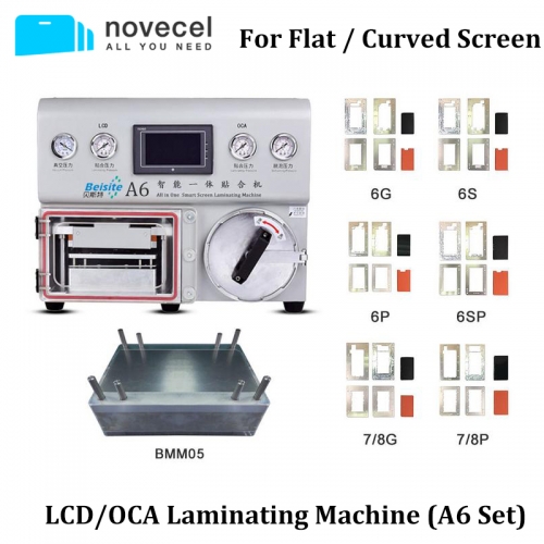 Combo Price 220V A6 All in1 Vacuum Laminator With One Base Mold And Six Units iphone High Precision Laminating Mold