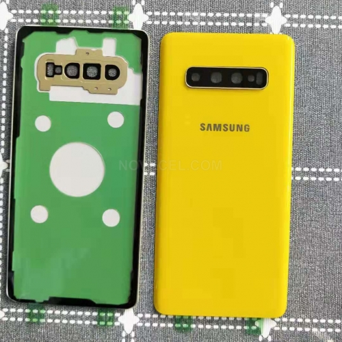 Back Cover with Camera Cover for Galaxy S10 G973-Canary Yellow