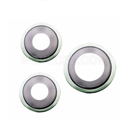 Lens+Bezel+Out Ring of Rear Camera for iPhone 11 Pro/Max-Silver