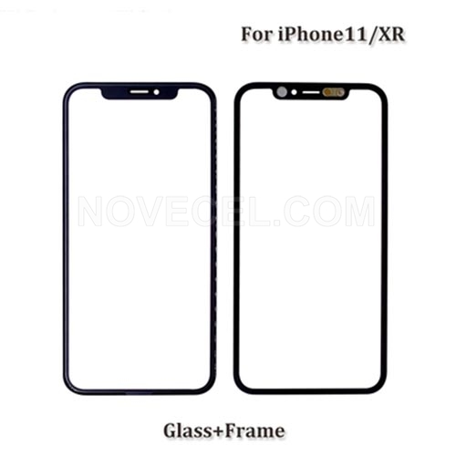2 in 1 Front Screen Glass Lens with LCD Digitizer Frame for Apple iPhone XR_Black