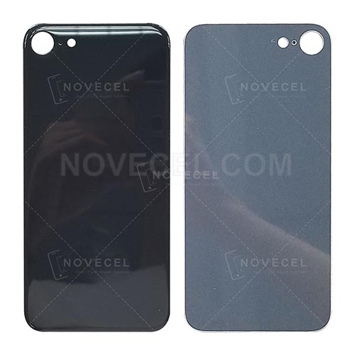 Back Cover Glass without Lens Frame and Lens for iPhone 8G - Black/Big Hole